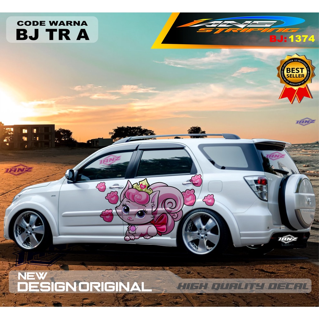 VARIASI DECAL STIKER MOBIL KUCING LUCU / DECAL STICKER MOBIL PAJERO TOYOTA RUSH AVANZA XENIA