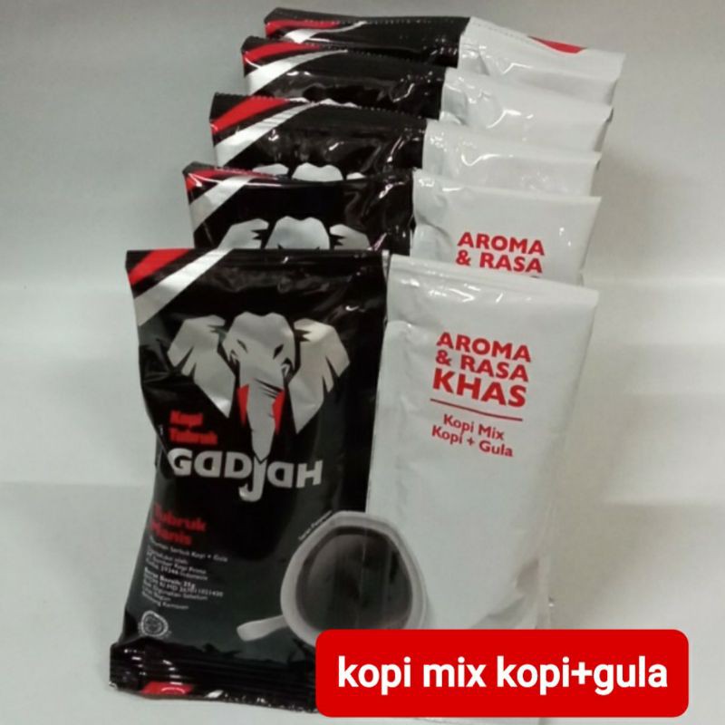 

kopi gadjah kopi mix kopi+gula terpisah 25gr