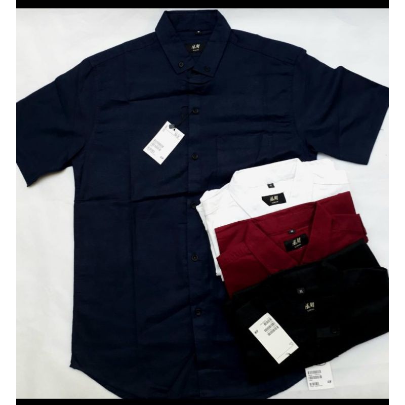 kemeja H&M pria lengan pendek