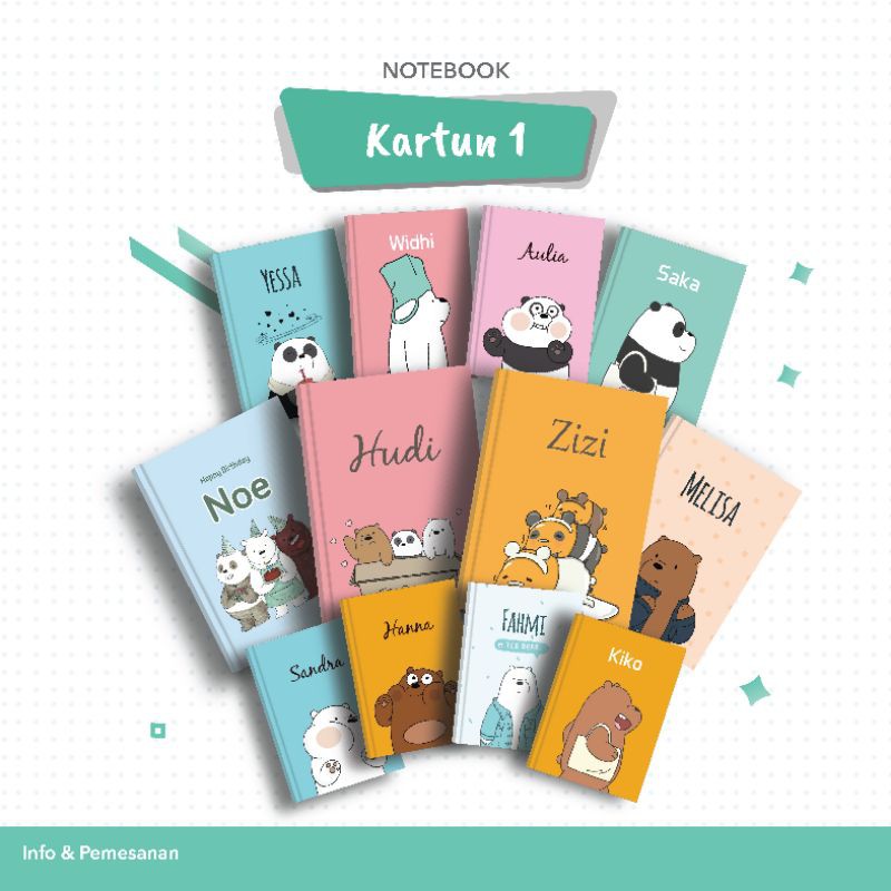 

Notebook Custom Nama | Diary | Jurnal Buku Agenda | Notes Gemay Bare Bears Panda