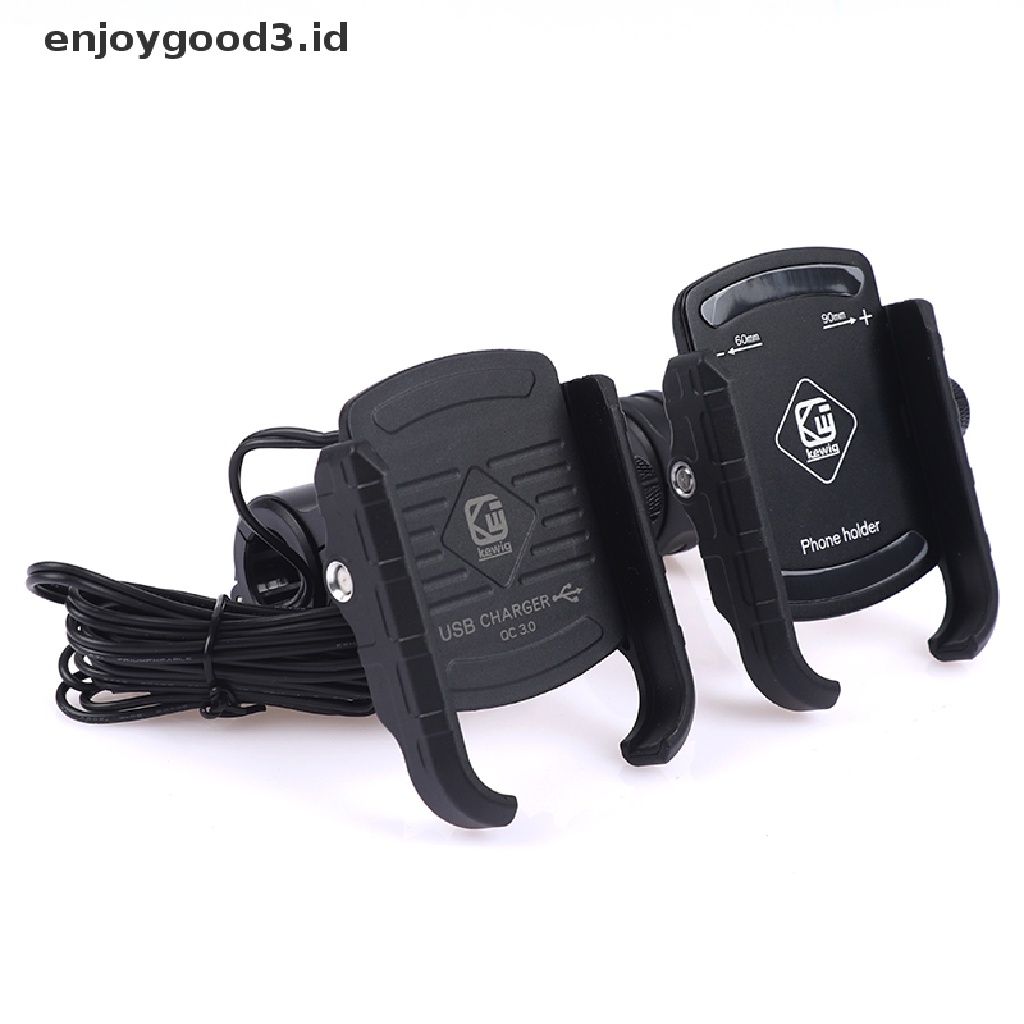 (Rready Stock) Bracket Dudukan Handphone Anti Air Dengan Port Charger USB Untuk Kaca Spion Motor (ID)