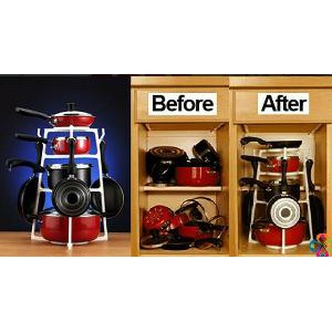 Holder Panci 4 Susun Isi Lemari Dapur Rapi Pantree Rak Panci Mudah Bongkar Pasang ES1