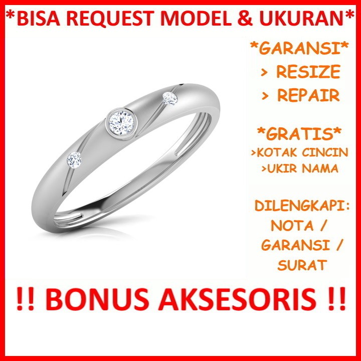 Garansi Silver Asli Bisa Pesan Model Cincin Wanita Perak Kasual Kawin Tunangan Nikah Gratis Ukir Nama Id135