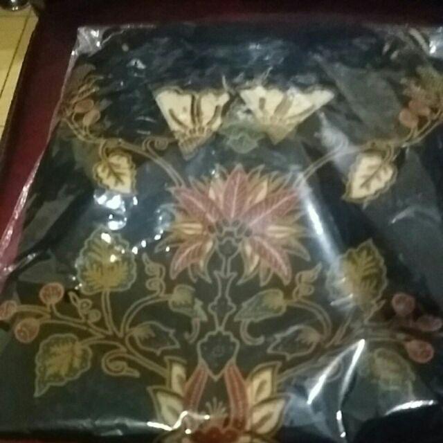 Manunggal Pendek Sogan Kemeja Batik Pria Katun Cabut Primisima Full Furing