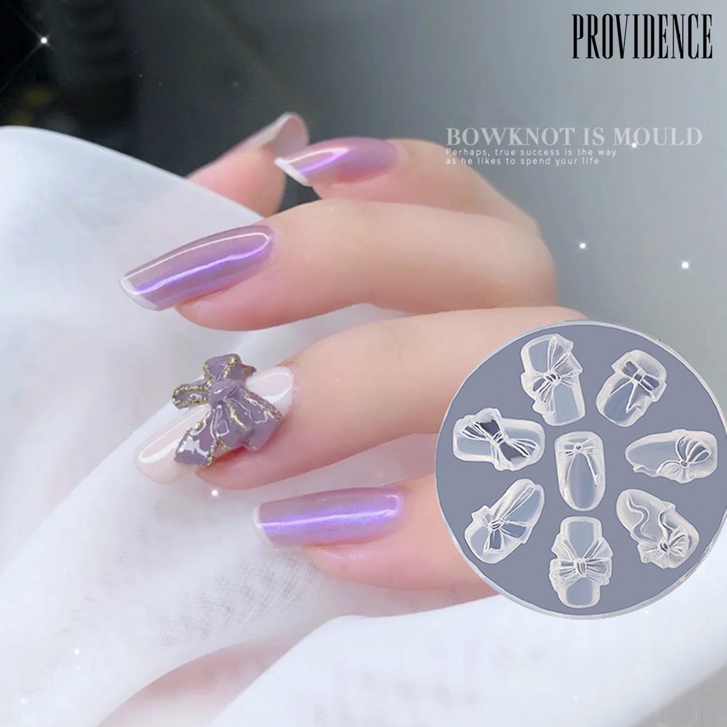 Providence Nail Bowknot Mold Reusable DIY Silicone 3D Manicure Bows Plate for Girl