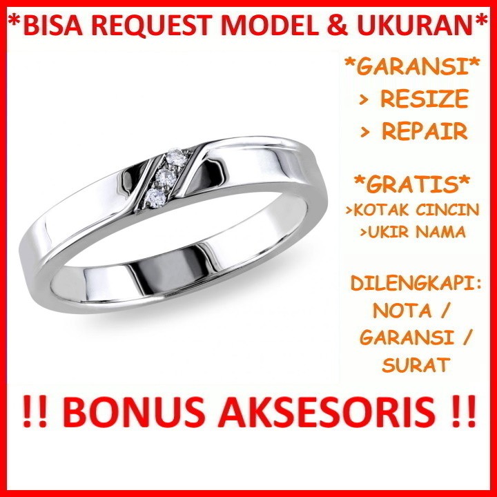 Gratis Tulis Ukir Nama Bisa Pesan Model Garansi Silver Asli Cincin Kawin Perak Nikah Tunangan Id425