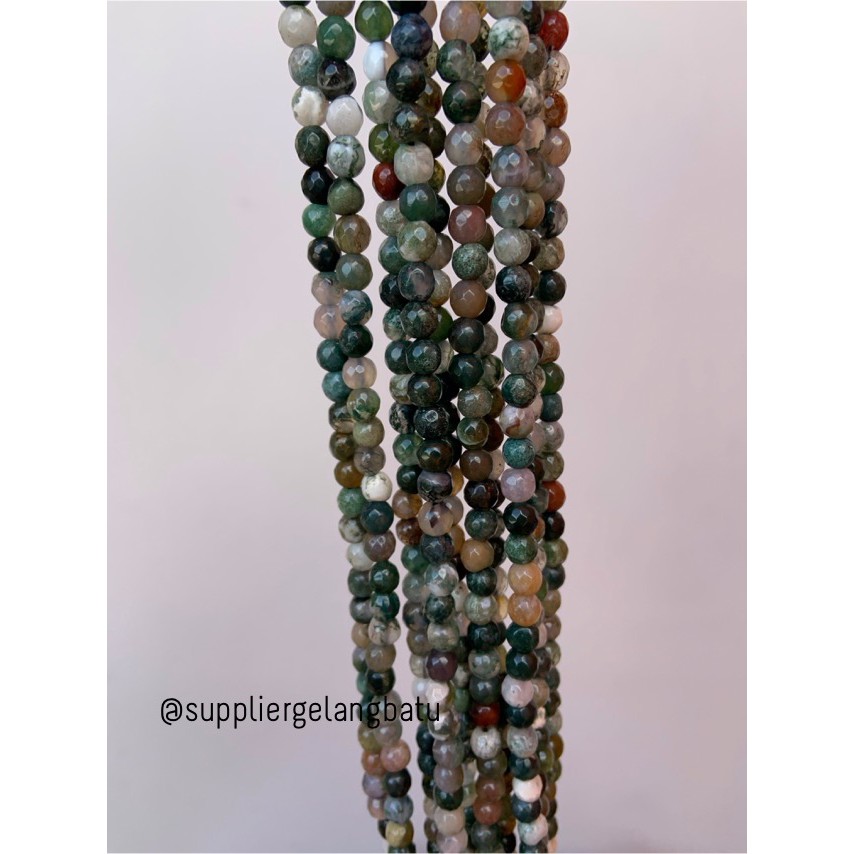 batu INDIAN AGATE 6mm cutting bahan gelang kalung INDIA FACETED STONE