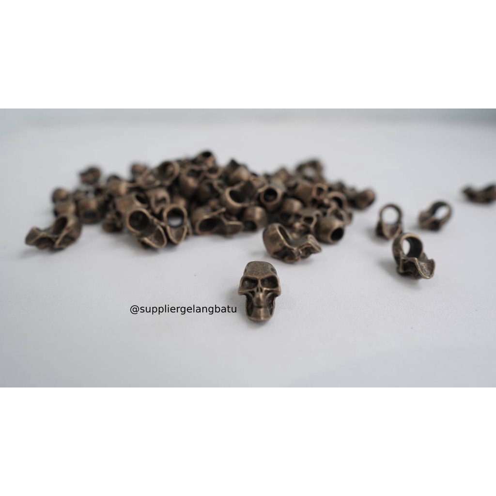 manik spacer tengkorak skull bronze bronzo bakar aksesoris anti karat