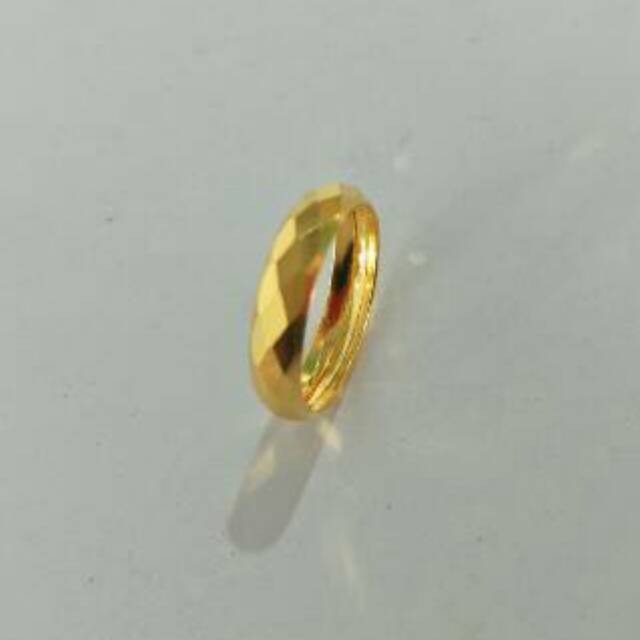 Cincin emas asli kadar 700 model polos cristal
