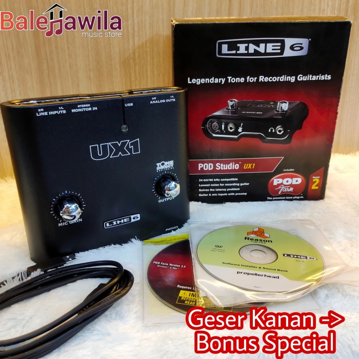 {suhadistore} soundcard audio interface Line6 line 6 pod ux1 ux 1 2 channel 2ch Ori Diskon