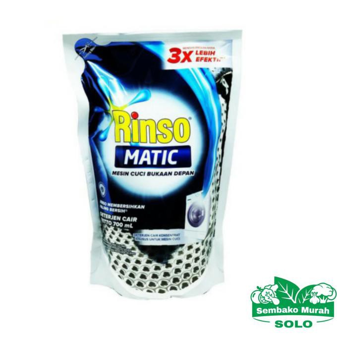 Kualitas Terbaik] Rinso Matic Front Load Deterjen Cair Refill 700 Ml