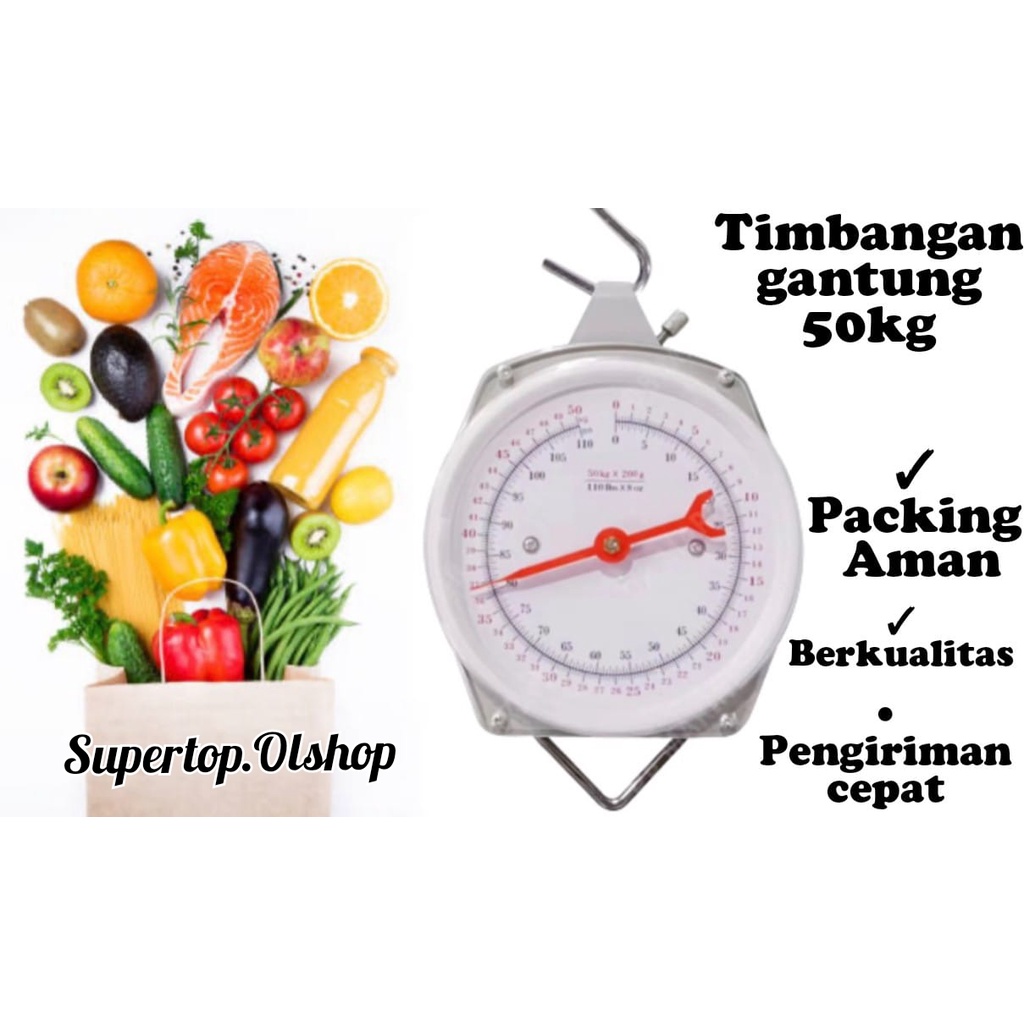 Timbangan gantung besi 50kg/Timbangan Dus jarum 50kg ⭐supertop⭐