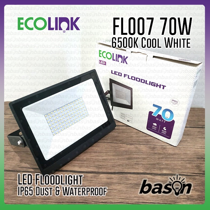 ECOLINK FL007 70W - Lampu Sorot LED Floodlight - IP65 Outdoor