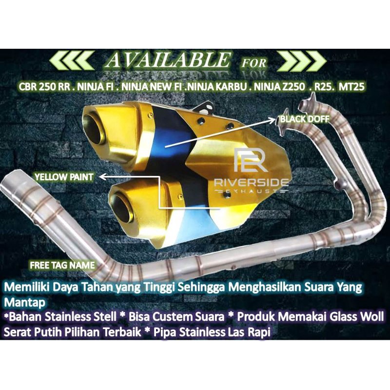 Knalpot Racing Akrapovic Doubel Muffler / Silincer Layang Tipe Original Cbr 250 pnp Ninja New250Fi N