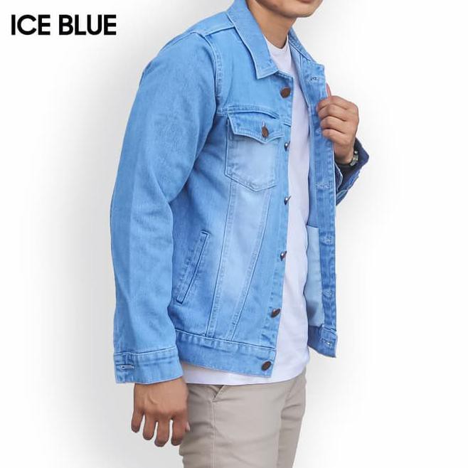 ji17 about denim jaket jeans pria denim jaket non stretch - ice blue - m b5hh