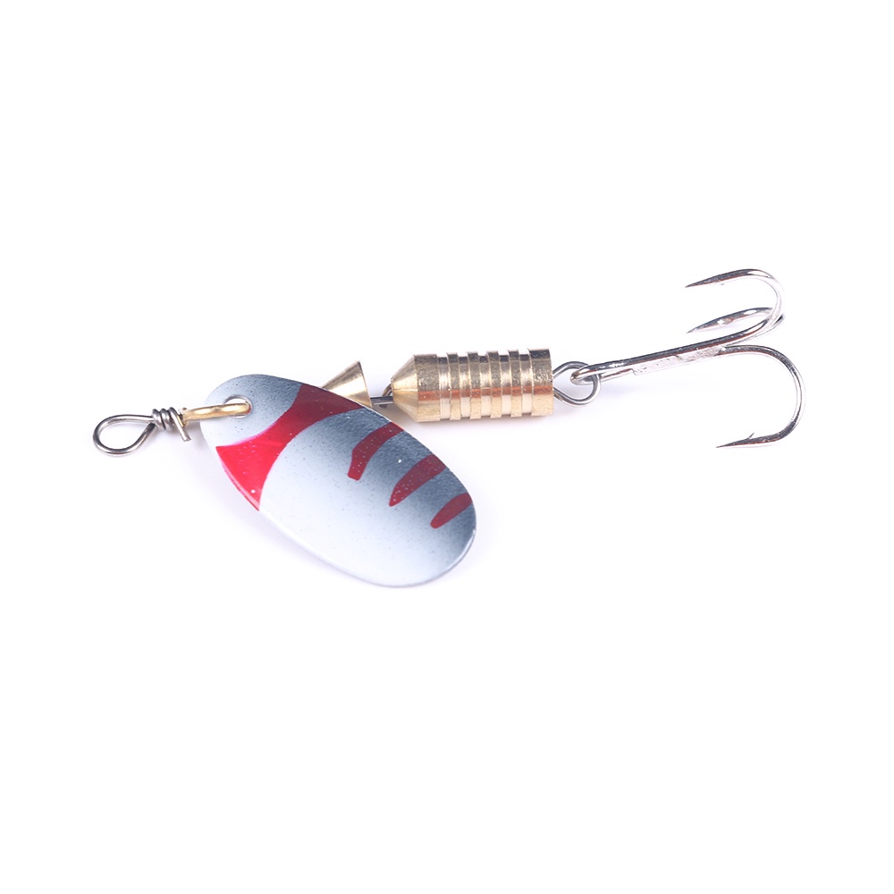 Hengjia 5pcs/Box Umpan Pancing Fishing Lure Alat Pancing Metal Spinner bait 4.5cm 5.2g Dengan Kail Treble Hook Fishing Set