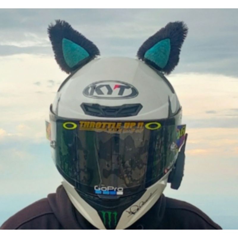 HITAM BIRU ✔️KUPING BANDO LUCU SERBAGUNA KUPING KUCING UNTUK HELM | HIASAN UNTUK HELM / KUPING KUCIN