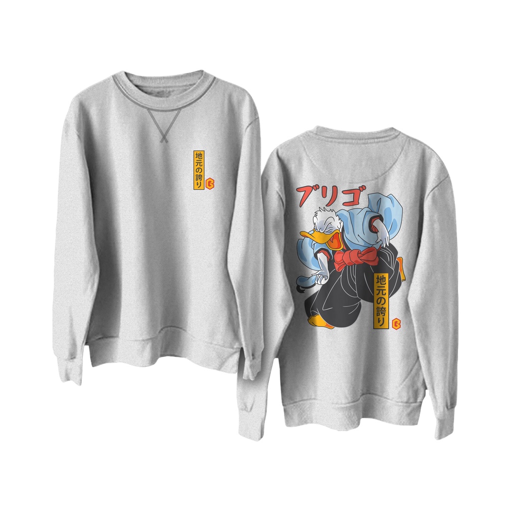 BRIGO Basic Sweatshirt  DONALD DUCK II Sweater Crewneck Polos BRIGO Sablon DTF Fleece Cotton M-XXL (Pria &amp; Wanita) Free stiker&amp;Gantungan Kunci