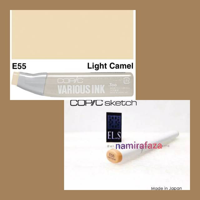 Jual WAJIB TANYA STOK!!! COPIC SKETCH MARKER E55 LIGHT CAMEL COLOR COLOUR  SKETCHING BRUSH VARIOUS REFILL | Shopee Indonesia