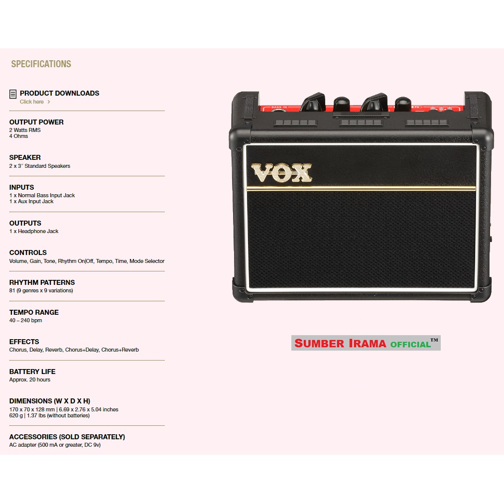 AMPLIFIER VOX AC2 RV BASS