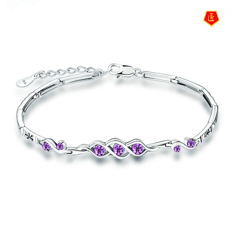 [Ready Stock]925 Silver Diamond Bracelet Korean Simple Personalized