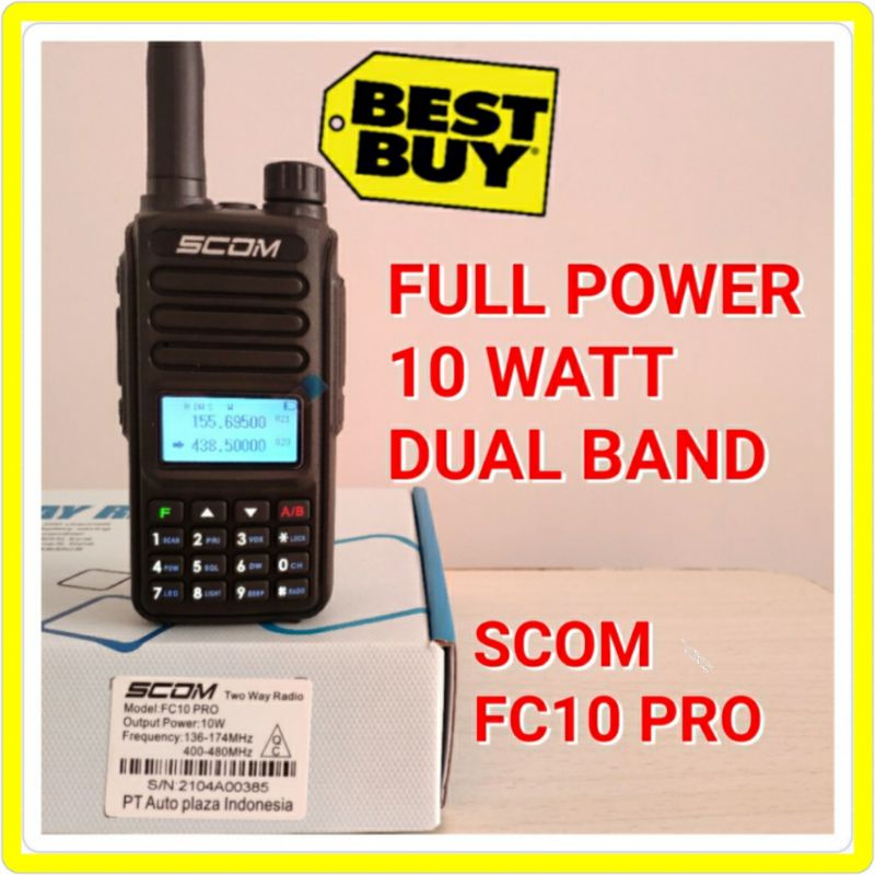 NEW HT 10 WATT HT SCOM FC10 PRO POWERFULL REAL 10 WATT DUAL BAND handy talky walkie talkie handy talkie