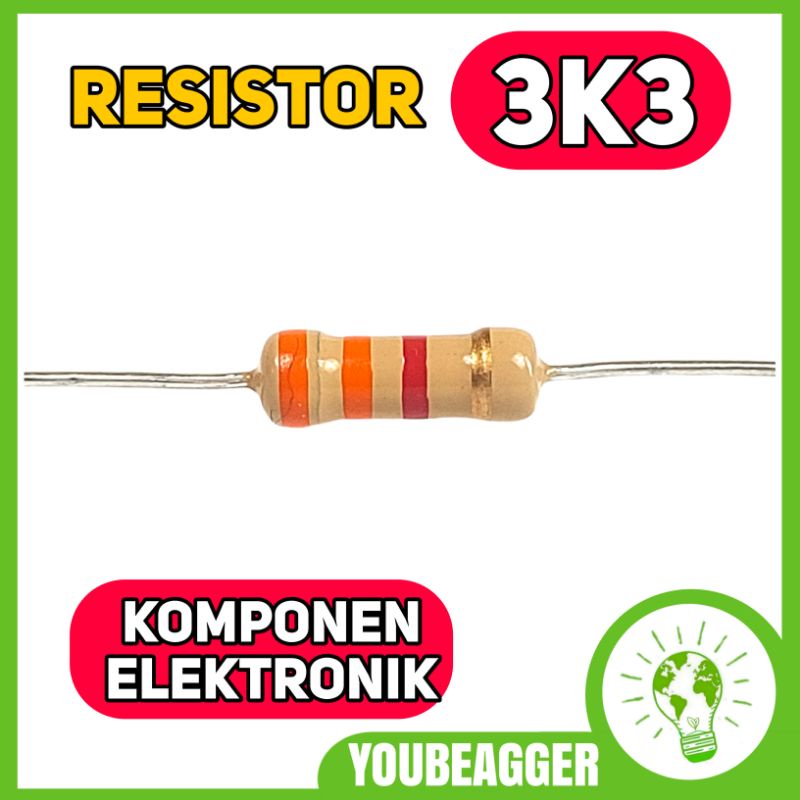 Resistor 3k3 ohm 1/2 Watt dan 1/4 watt