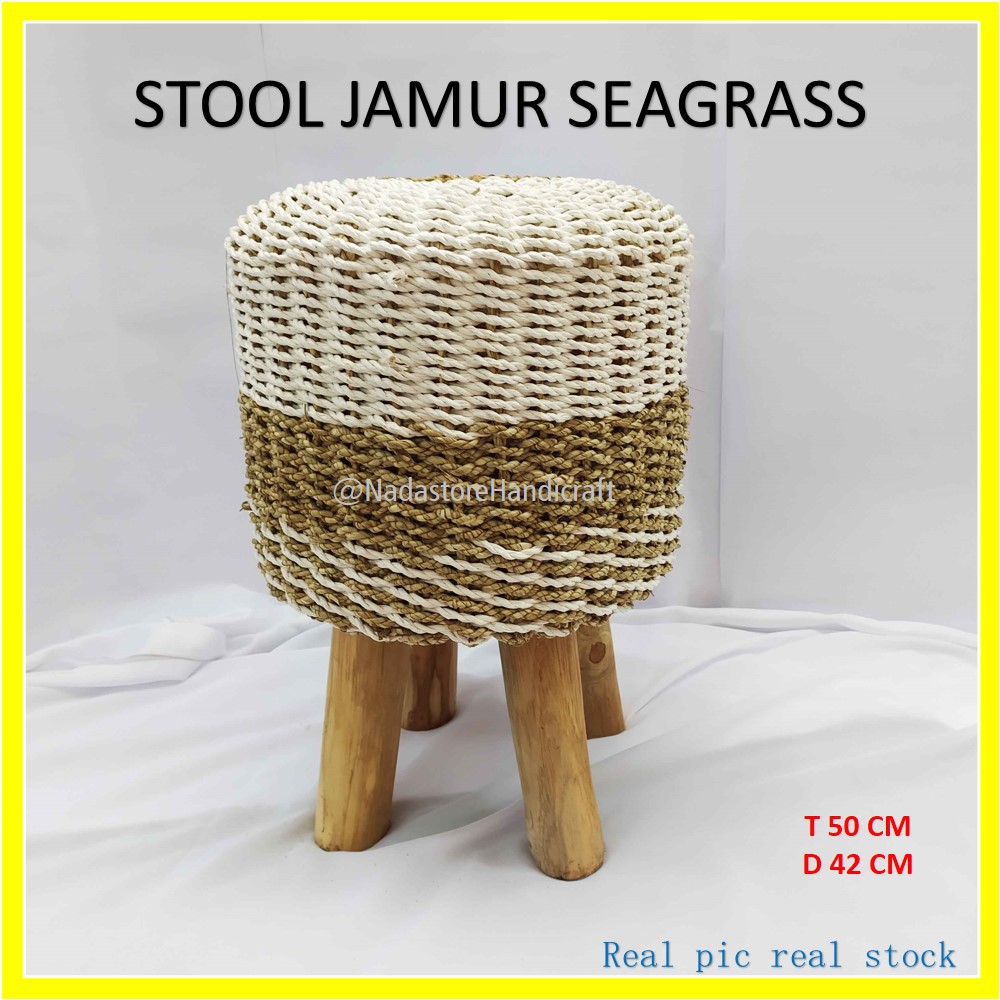 Stool, caffe, resto, teras, kursi jamur , stool anyaman , stool seagrass free ongkir .pulau Jawa