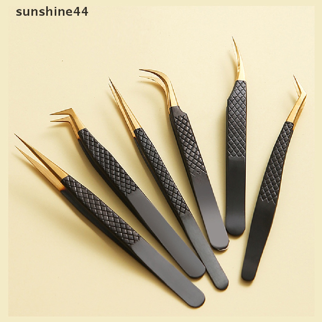 Sunshine 1pc Pinset Bulu Mata Extension Profesional Anti Statis