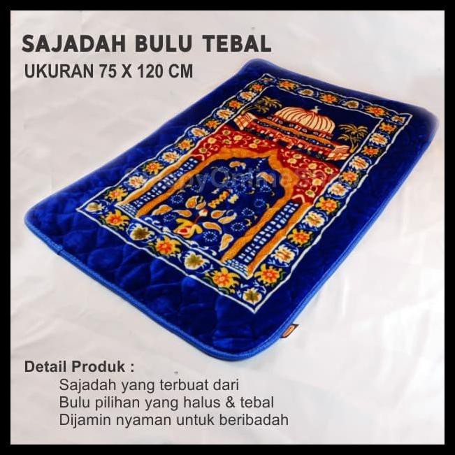 TERMURAH SAJADAH / SAJADAH SHOLAT / SAJADAH TEBAL MOTIF MASJID - BIRU 