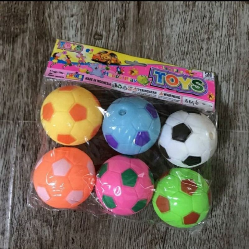 MAINAN ANAK -MAINAN BOLA KARET BUNYI B846 isi 6pcs