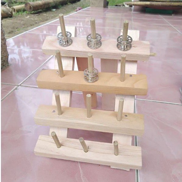 PROMO...rak stand holder/rak 12 spool/rak penyimpanan spul benang jahit model lipat