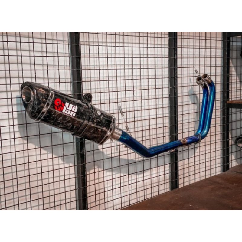 KNALPOT VILLAN MV2 CARBON FORGED HEADER BLUE CBR250RR NINJA250 R25