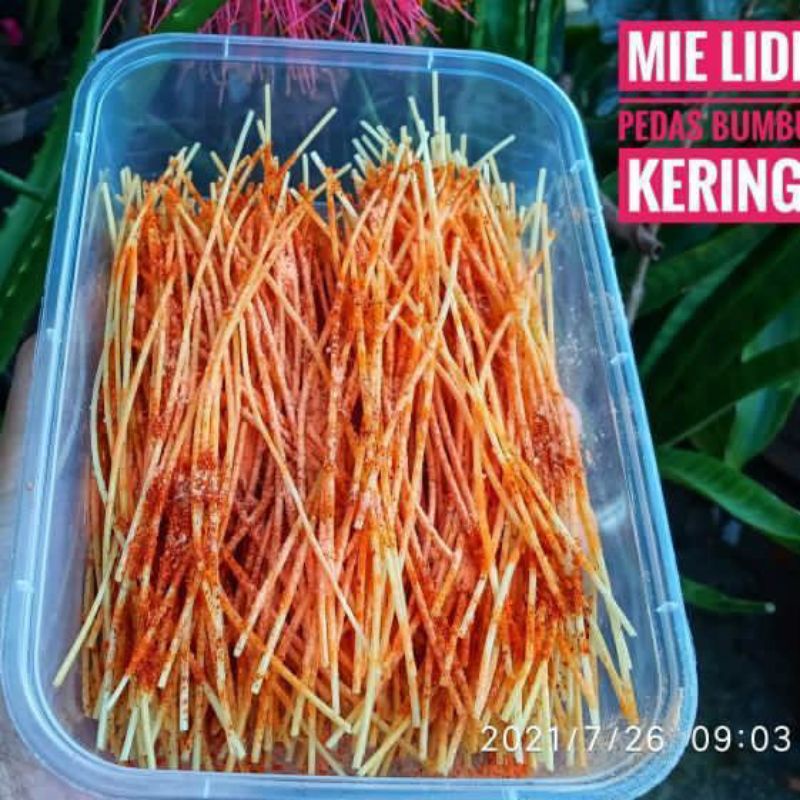 

Mie Lidi bumbu kering kemasan box homemade