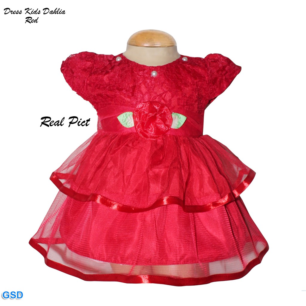 Dress Kids Dahlia/Baju Terusan Dress Anak Bayi 1th/Pakaian Anak Bayi Perempuan/Gaun Pesta Anak Kecil