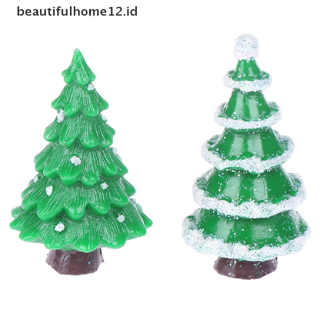 (Beautifulhome12.Id) Miniatur Pohon Natal Bahan Resin Untuk Dekorasi Taman