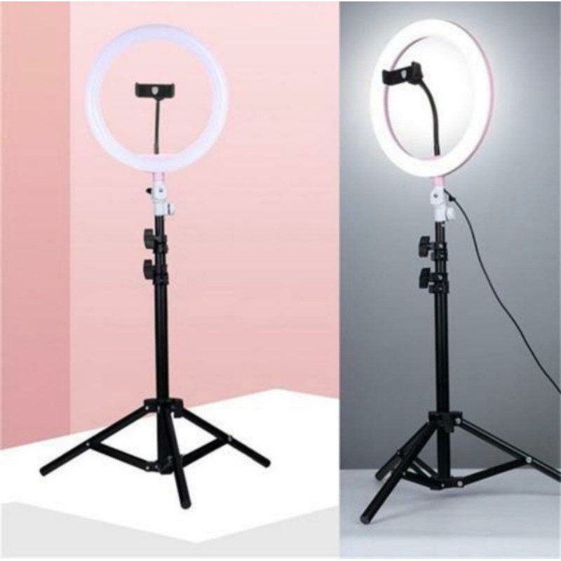 Tripod Lampu Ring Light LED 26cm + Tripod 2.1 meter Selfie Vlogger