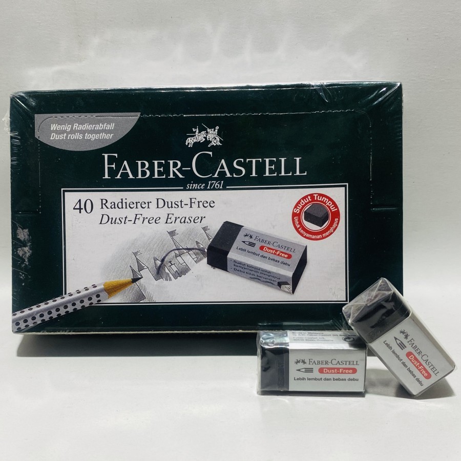 Penghapus Pensil Faber Castell Eraser Hitam Since 1761 1 Box Isi 40