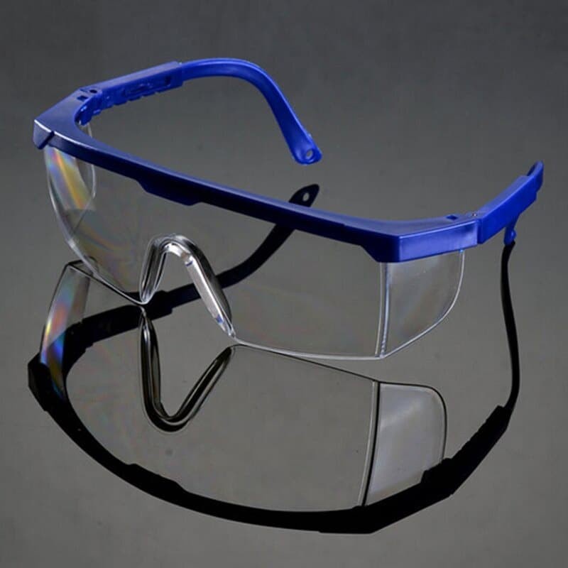 Kacamata Safety Bening Frame BIRU Flexible List Tangkai Adjustable Glasses Pelindung Tukang Glass