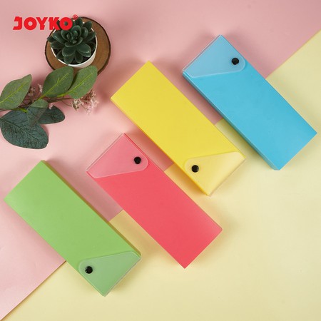 JOYKO PLASTIC PENCIL CASE / JOY-ART KOTAK PENSIL / TEMPAT PENSIL/ PLASTIK TEBAL POLOS BESAR / KECIL RED GREEN YELLOW BLUE - MERAH HIJAU KUNING BIRU