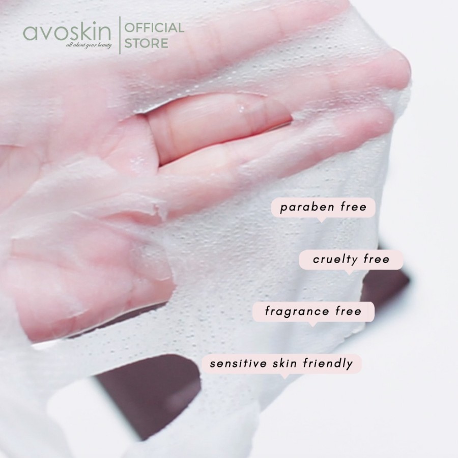 AVOSKIN AHA BHA PHA Sheet Mask - Masker Pencerah Pelembab Perawatan Eksfoliasi Sel Kulit Mati Wajah