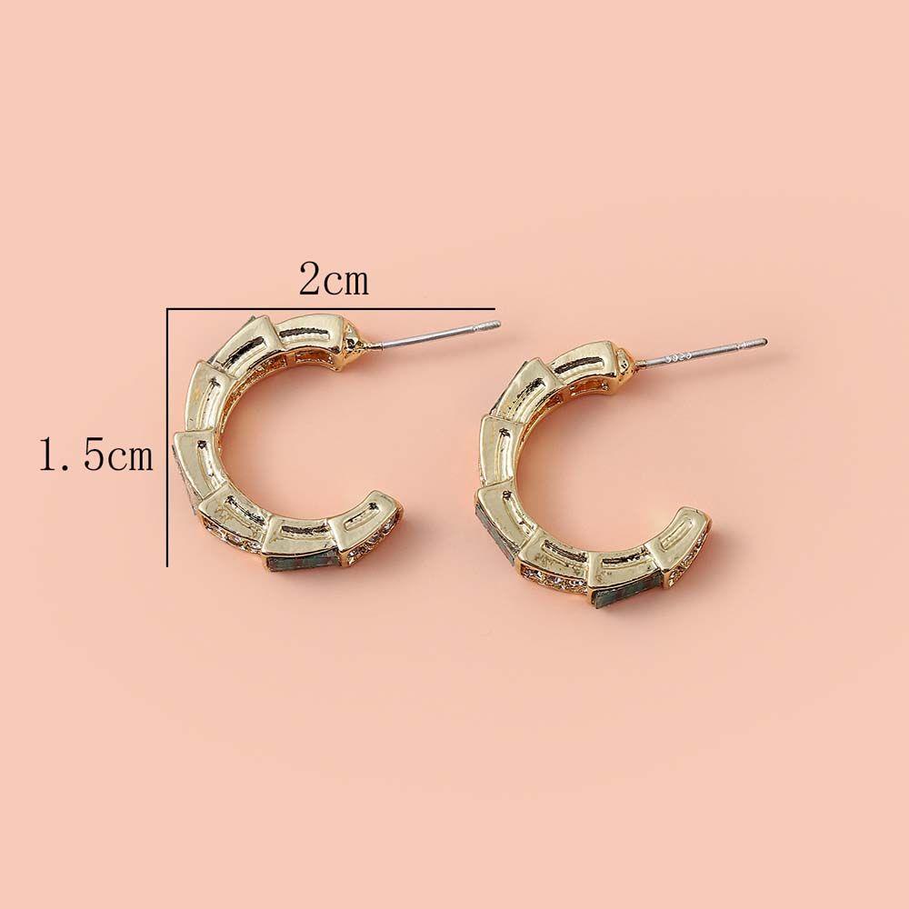 Anting Hoop Bentuk C Geometris Gaya Korea Untuk Aksesoris Telinga Wanita
