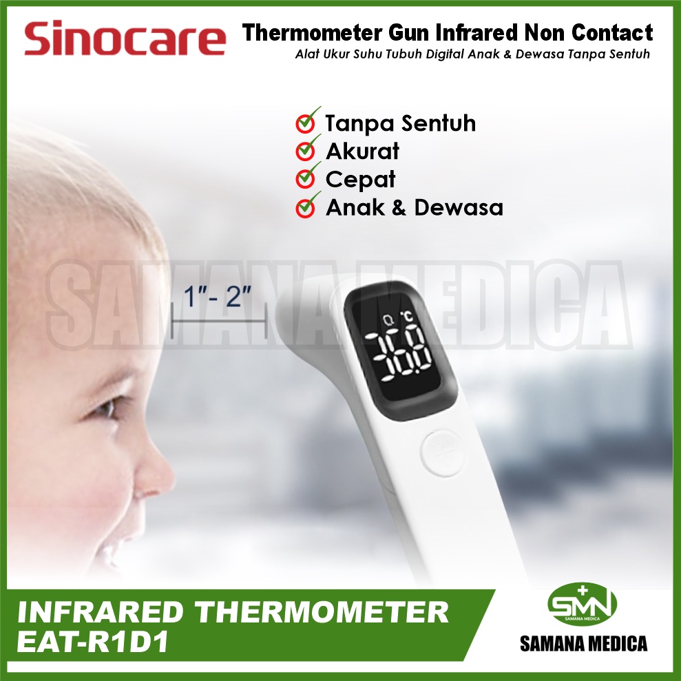 THERMOMETER Infrared Thermogun Sinocare AET-R1D1 Alat Ukur Suhu Tubuh Tanpa Sentuh ORIGINAL harga PROMO