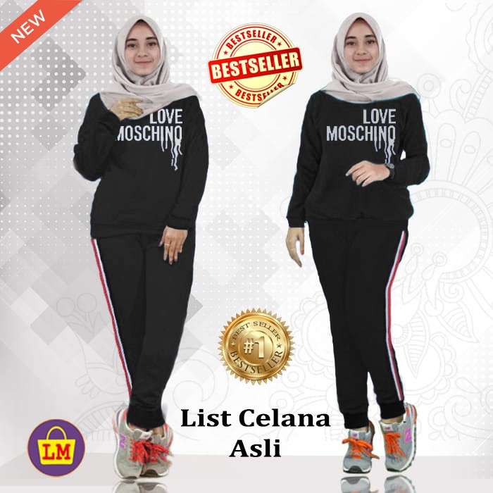 LMS 8100 - Baju Setelan Wanita Set LOVE Super Jumbo Terbaru,Terkini,Terlaris dan Termurah