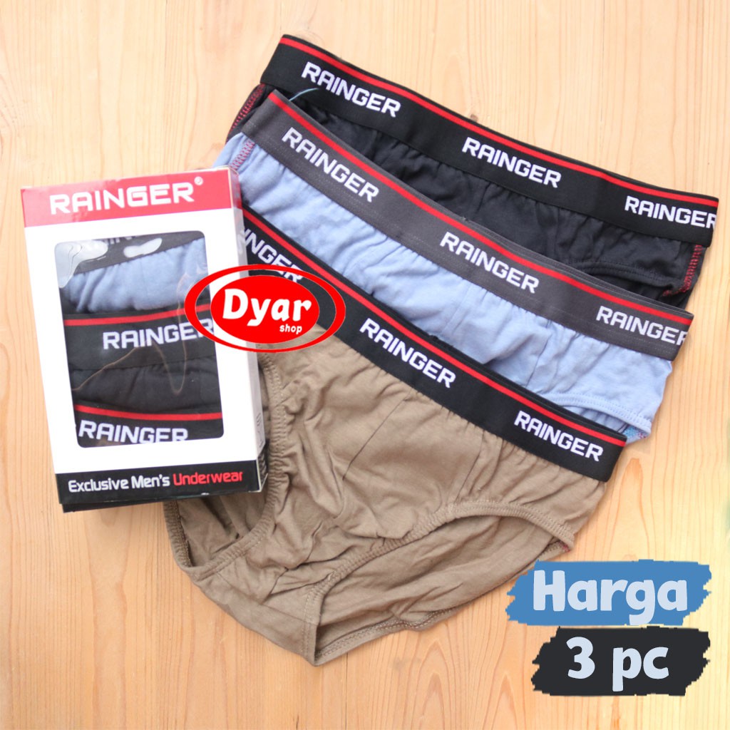 [3 pc] CD RAINGER RG-010 | Celana Dalam Pria Karet Boxer