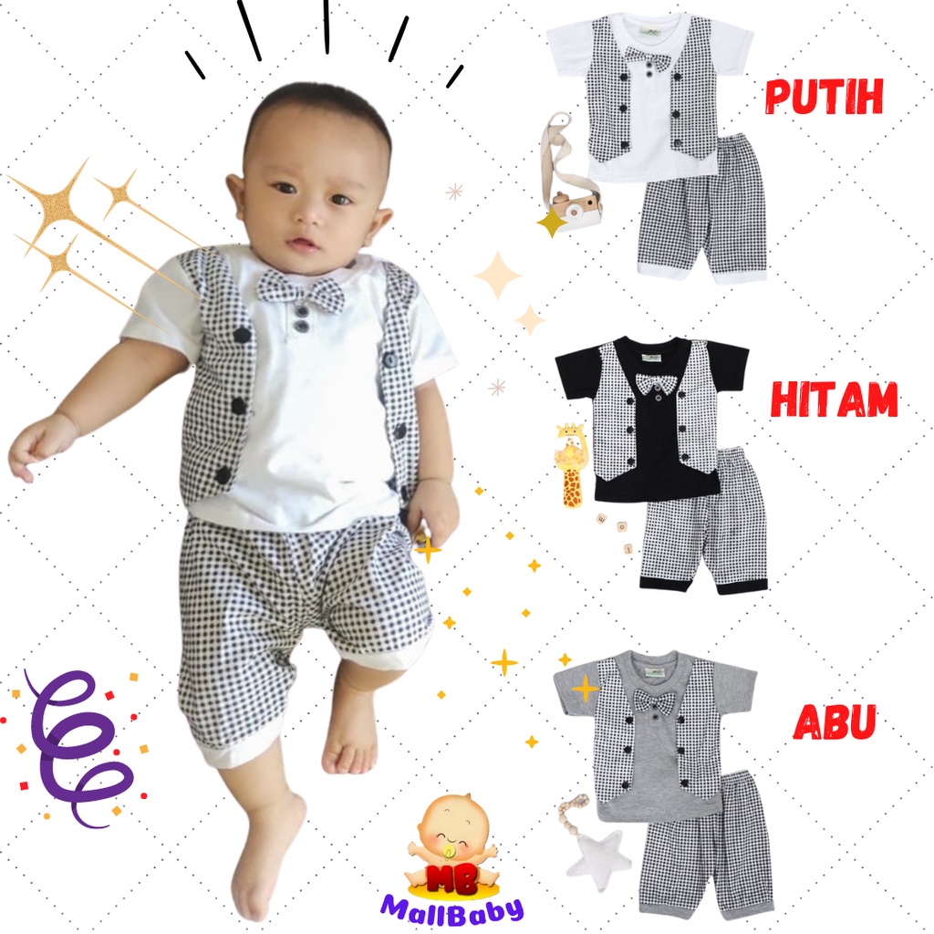 Baju Bayi Laki Laki Setelan Rompi Dasi Bayi Keren