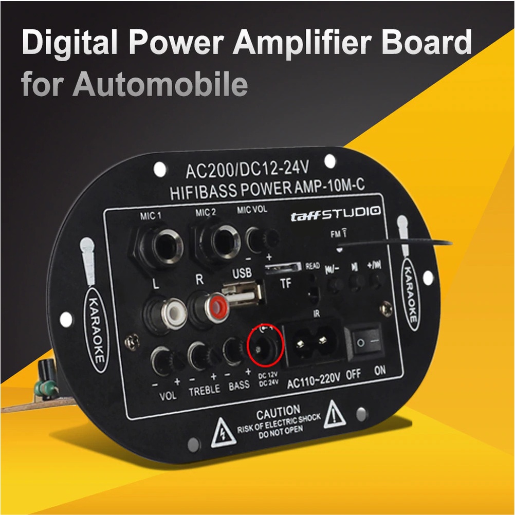 TaffSTUDIO Amplifier Board Audio Bluetooth USB FM Radio TF Player Subwoofer DIY 35W - D30K - Black