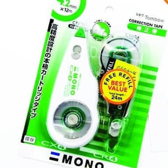 

CORRECTION TAPE 4.2MM X 12M TOMBOW MONO TIPEX CT-CX4CR4 FREE REFILL TERLARIS