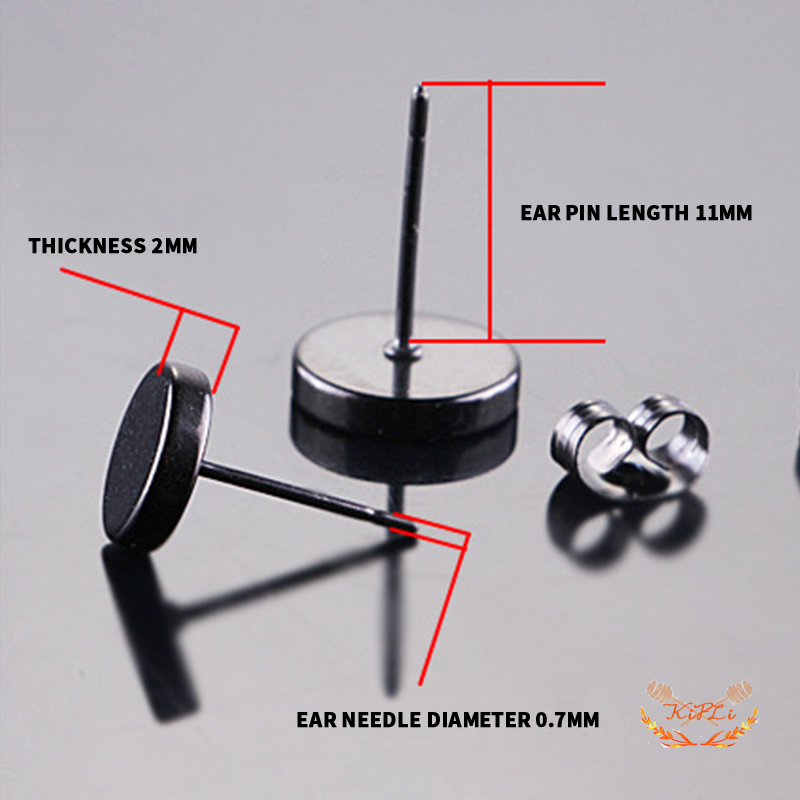1 Pcs Anting Stud,Bahan Stainless Steel Warna Hitam,Gaya Hip Hop Korea,Untuk Pria Dan Wanita