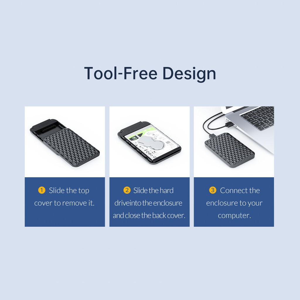 Casing Hardisk External HDD External Case 2.5 ORICO 2520U3 / 2520C3 2.5 Inch SATA USB 3.0 Enclosure